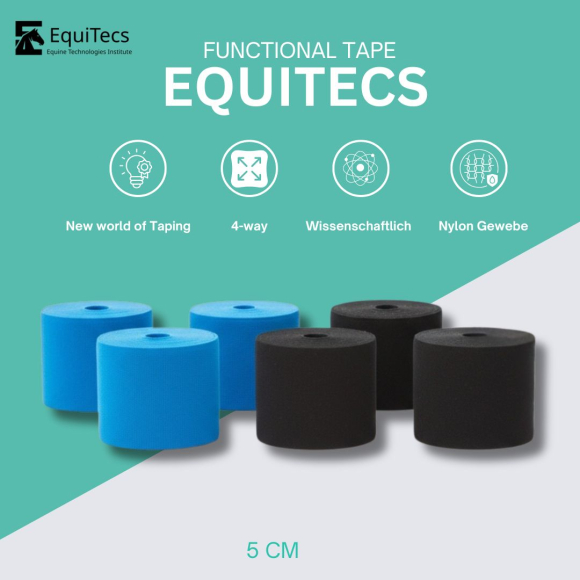 Preview: EquiTecs Functional Tape 4-Way 5cmx5m Set (Hellblau, Schwarz)