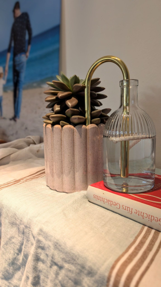 Preview: Gießhalm klein - Messing / Milchweiß