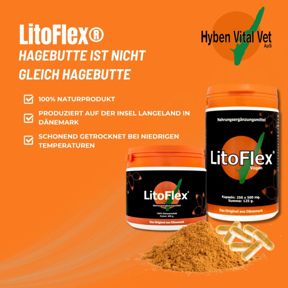 LitoFlex® Hagebuttenpulver Vegan, Kapseln, 250 Stk.