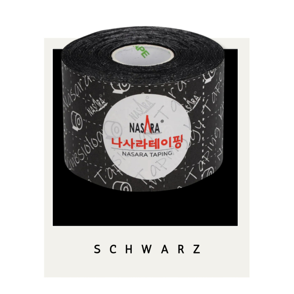 Nasara KINESIOLOGIE Tape 5 cmx5 m schwarz