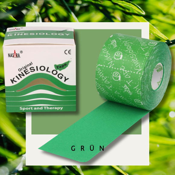Preview: Nasara KINESIOLOGIE Tape 5 cmx5 m grün