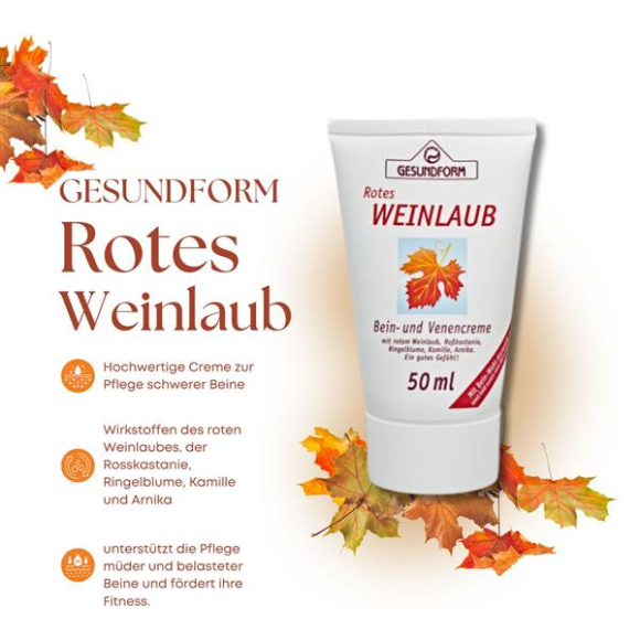 Preview: GESUNDFORM rotes Weinlaub Creme Reisegröße 50ml