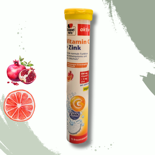 Doppelherz - Vitamin C + Zink Brausetabletten, 15 Brausetabletten