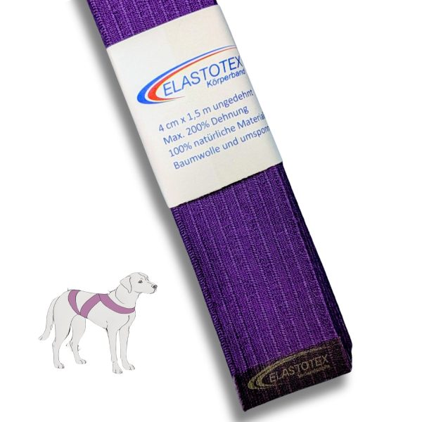 Elastotex Körperband für Hunde Darkviolet 4cmx1,5m