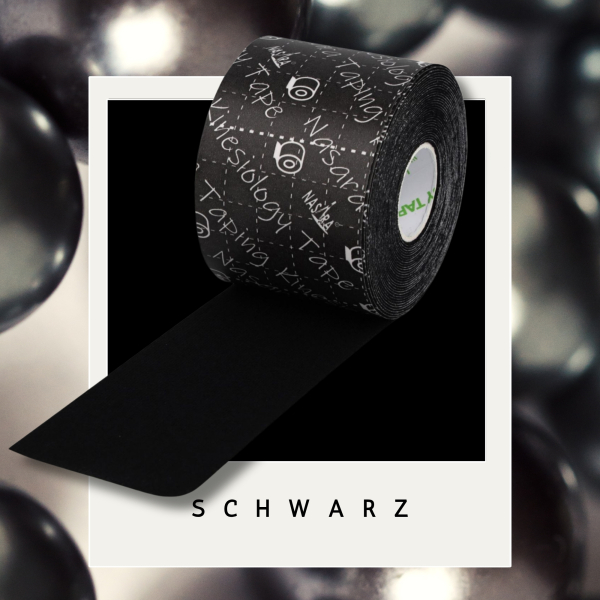 Nasara KINESIOLOGIE Tape 5 cmx5 m schwarz
