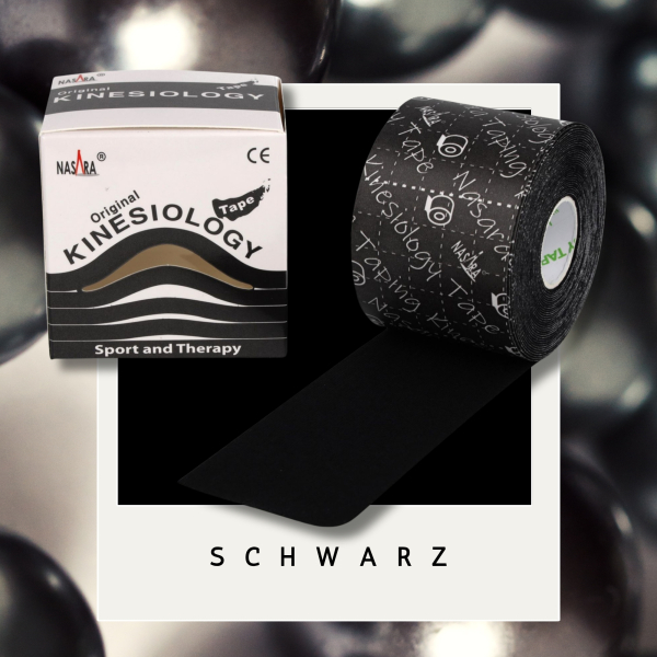 Nasara KINESIOLOGIE Tape 5 cmx5 m schwarz